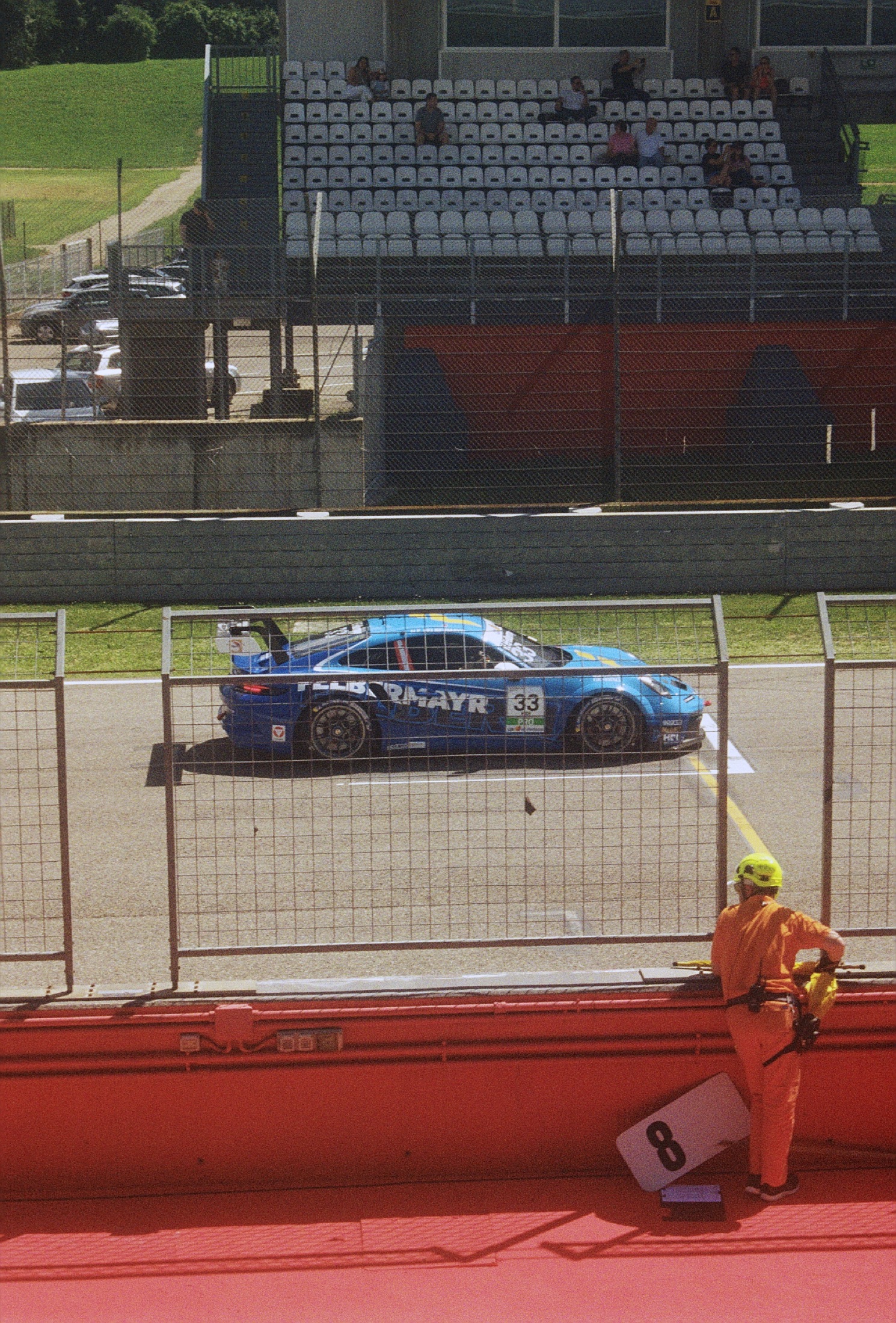 Blue Car, Yellow Flag
